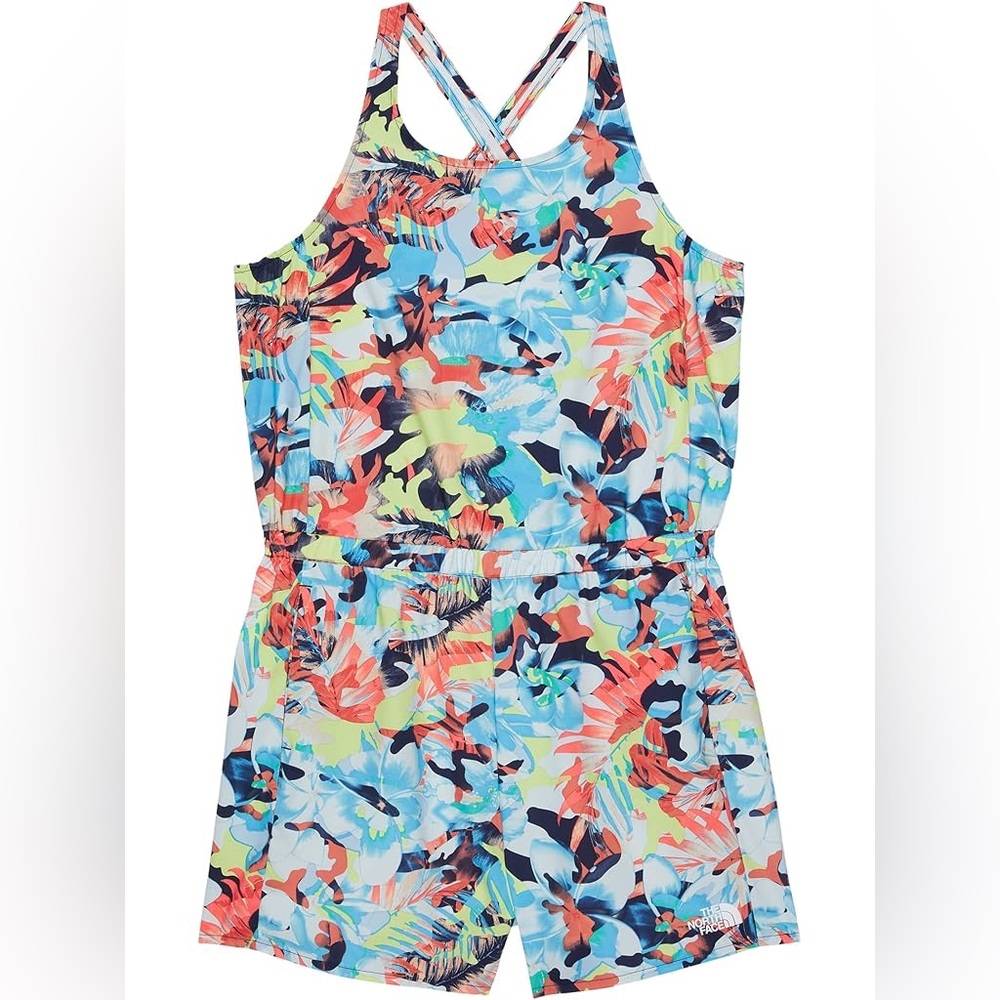 Girls The North Face Printed Amphibious Class V Romper Tropical Palm
